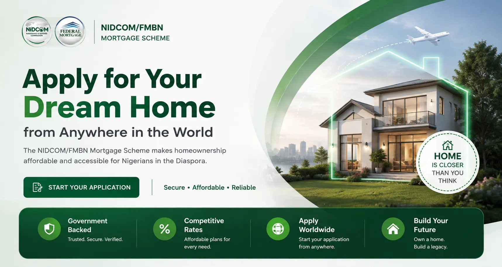 Apply for the NIDCOM FMBN Mortgage Scheme from anywhere in the world
